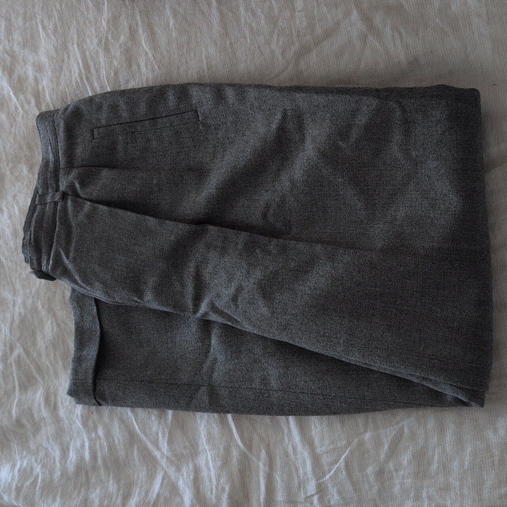 Lauren Ralph Lauren Gray Pleat Front Tapered Leg Cuffed Hem Wool Trousers